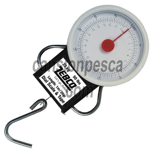 bascula zebco fishing scale and tape measure 22kg (con metro